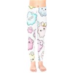 Cute Doodle Cartoon Seamless Pattern Kids  Leggings