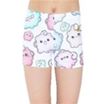 Cute Doodle Cartoon Seamless Pattern Kids  Sports Shorts