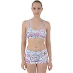 Cute Doodle Cartoon Seamless Pattern Perfect Fit Gym Set