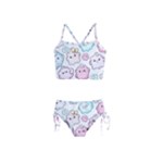 Cute Doodle Cartoon Seamless Pattern Girls  Tankini Swimsuit
