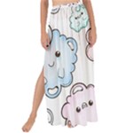 Cute Doodle Cartoon Seamless Pattern Maxi Chiffon Tie-Up Sarong