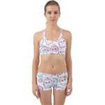 Cute Doodle Cartoon Seamless Pattern Back Web Gym Set