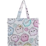 Cute Doodle Cartoon Seamless Pattern Canvas Travel Bag