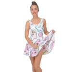 Cute Doodle Cartoon Seamless Pattern Inside Out Casual Dress