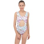 Cute Doodle Cartoon Seamless Pattern Center Cut Out Swimsuit