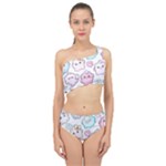 Cute Doodle Cartoon Seamless Pattern Spliced Up Two Piece Swimsuit