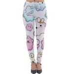 Cute Doodle Cartoon Seamless Pattern Lightweight Velour Leggings
