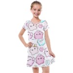 Cute Doodle Cartoon Seamless Pattern Kids  Cross Web Dress