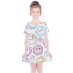 Cute Doodle Cartoon Seamless Pattern Kids  Simple Cotton Dress