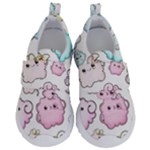 Cute Doodle Cartoon Seamless Pattern Kids  Velcro No Lace Shoes