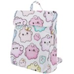 Cute Doodle Cartoon Seamless Pattern Flap Top Backpack