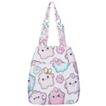 Cute Doodle Cartoon Seamless Pattern Center Zip Backpack