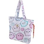 Cute Doodle Cartoon Seamless Pattern Drawstring Tote Bag
