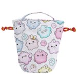 Cute Doodle Cartoon Seamless Pattern Drawstring Bucket Bag