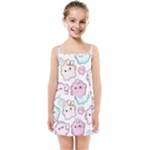 Cute Doodle Cartoon Seamless Pattern Kids  Summer Sun Dress