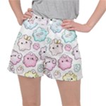 Cute Doodle Cartoon Seamless Pattern Women s Ripstop Shorts