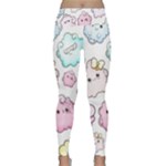 Cute Doodle Cartoon Seamless Pattern Lightweight Velour Classic Yoga Leggings