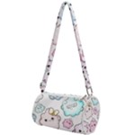 Cute Doodle Cartoon Seamless Pattern Mini Cylinder Bag