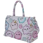 Cute Doodle Cartoon Seamless Pattern Duffel Travel Bag