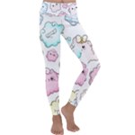 Cute Doodle Cartoon Seamless Pattern Kids  Lightweight Velour Classic Yoga Leggings