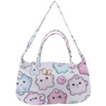 Cute Doodle Cartoon Seamless Pattern Removable Strap Handbag
