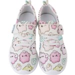 Cute Doodle Cartoon Seamless Pattern Men s Velcro Strap Shoes