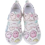 Cute Doodle Cartoon Seamless Pattern Women s Velcro Strap Shoes