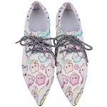 Cute Doodle Cartoon Seamless Pattern Pointed Oxford Shoes