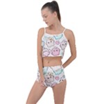 Cute Doodle Cartoon Seamless Pattern Summer Cropped Co-Ord Set