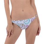 Cute Doodle Cartoon Seamless Pattern Ring Detail Bikini Bottoms