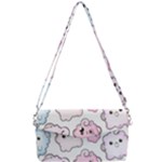 Cute Doodle Cartoon Seamless Pattern Removable Strap Clutch Bag