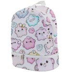 Cute Doodle Cartoon Seamless Pattern Zip Bottom Backpack