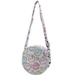 Cute Doodle Cartoon Seamless Pattern Crossbody Circle Bag