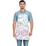 Cute Doodle Cartoon Seamless Pattern Kitchen Apron