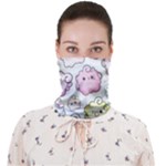 Cute Doodle Cartoon Seamless Pattern Face Covering Bandana (Adult)