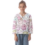Cute Doodle Cartoon Seamless Pattern Kids  Sailor Shirt