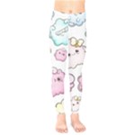 Cute Doodle Cartoon Seamless Pattern Kids  Classic Winter Leggings
