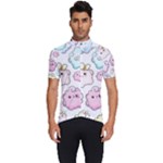 Cute Doodle Cartoon Seamless Pattern Men s Short Sleeve Cycling Jersey