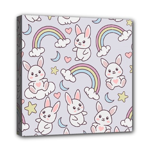 Seamless Pattern With Cute Rabbit Character Mini Canvas 8  x 8  (Stretched) from ArtsNow.com