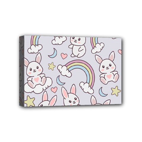 Seamless Pattern With Cute Rabbit Character Mini Canvas 6  x 4  (Stretched) from ArtsNow.com