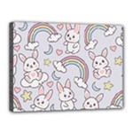 Seamless Pattern With Cute Rabbit Character Canvas 16  x 12  (Stretched)