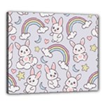 Seamless Pattern With Cute Rabbit Character Canvas 24  x 20  (Stretched)