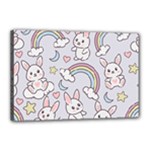 Seamless Pattern With Cute Rabbit Character Canvas 18  x 12  (Stretched)
