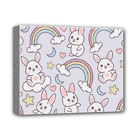 Seamless Pattern With Cute Rabbit Character Deluxe Canvas 14  x 11  (Stretched) from ArtsNow.com
