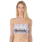 Seamless Pattern With Cute Rabbit Character Bandeau Top
