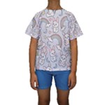 Seamless Pattern With Cute Rabbit Character Kids  Short Sleeve Swimwear