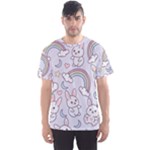 Seamless Pattern With Cute Rabbit Character Men s Sport Mesh T-Shirt