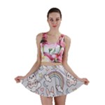 Seamless Pattern With Cute Rabbit Character Mini Skirt