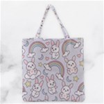 Seamless Pattern With Cute Rabbit Character Grocery Tote Bag