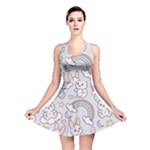 Seamless Pattern With Cute Rabbit Character Reversible Skater Dress